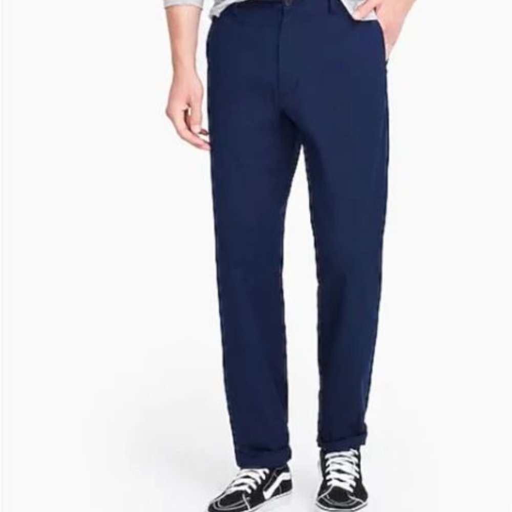 NWT J. Crew Factory Mercantile Men's Relaxed Navy Athletic Fit Flex Khaki Pants